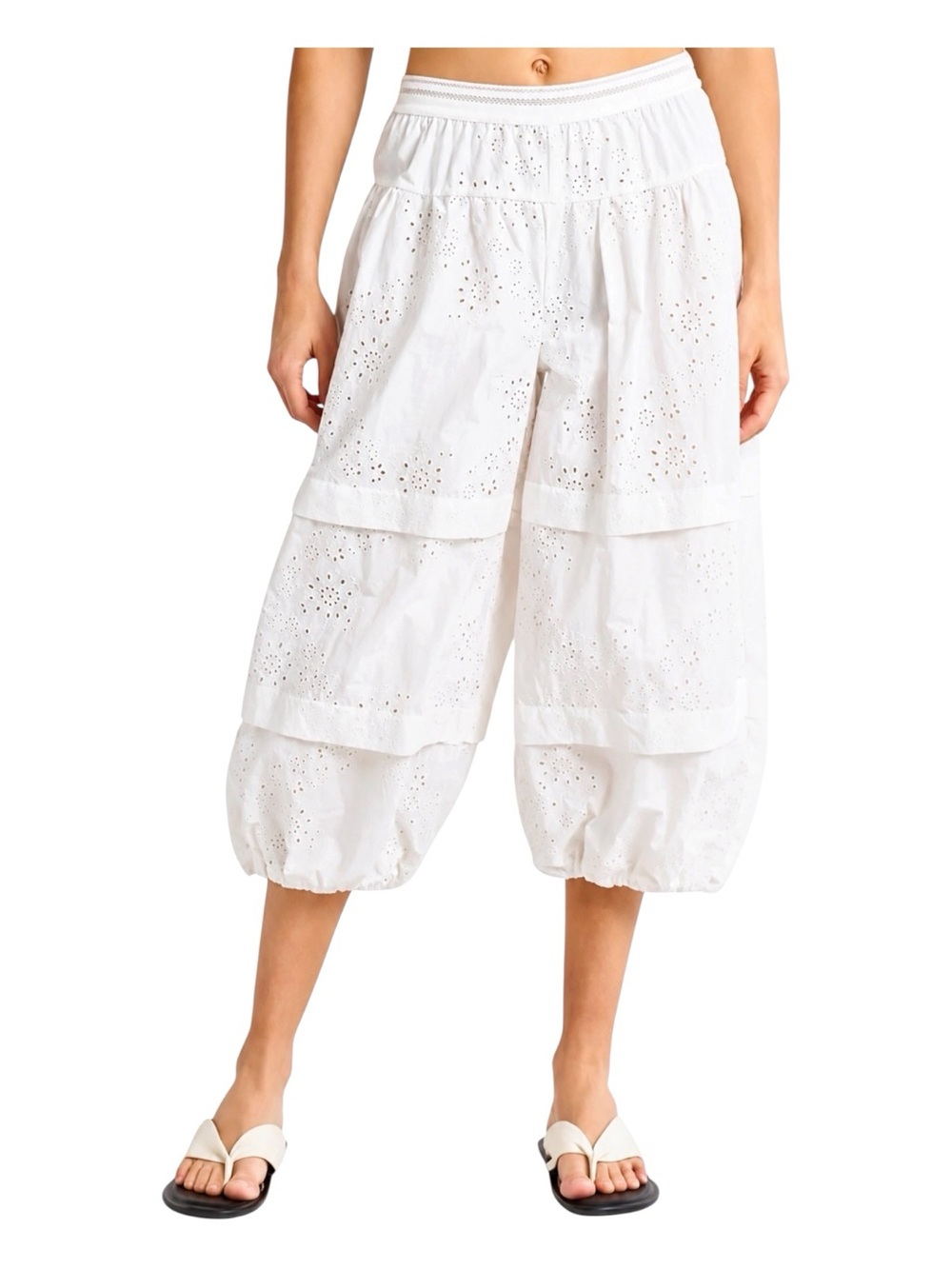 Free People Gonna Love Me Eyelet Crop Joggers $168 NWT S
